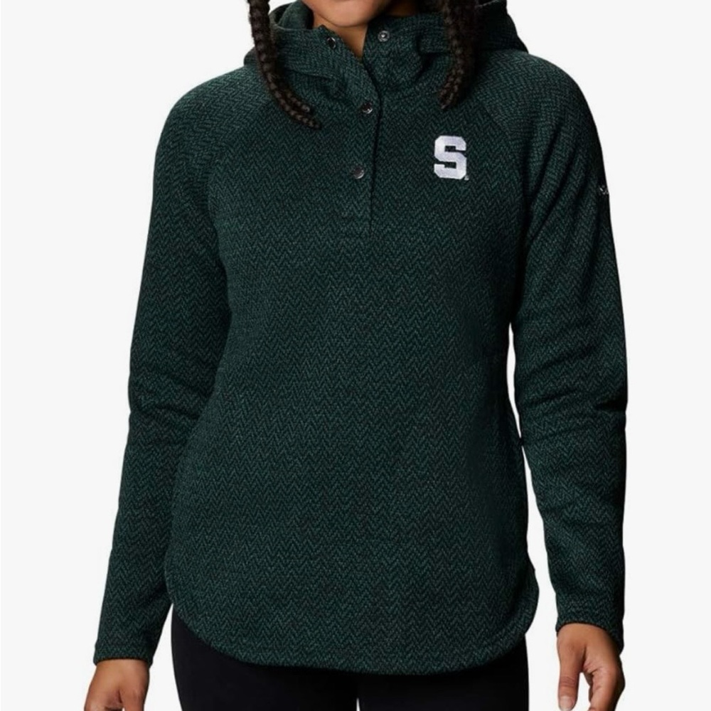 NWT Columbia Michigan State Raglan Fleece Hoodie